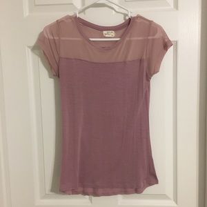 Sz M Rose Pink Mesh Top Lightweight Short Sleeve